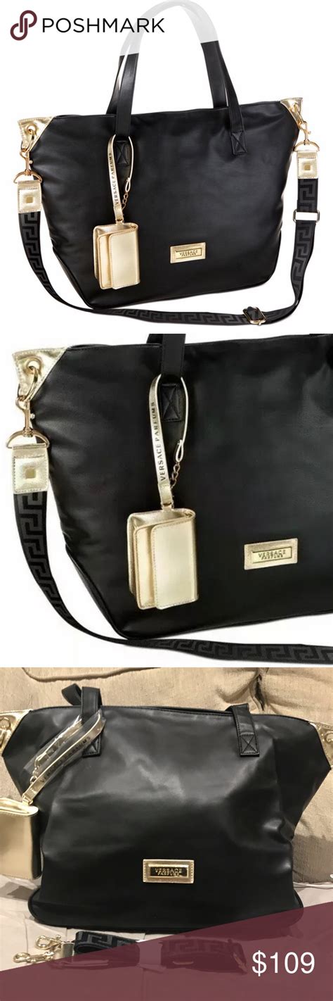 versace parfums small bag|Versace parfums black tote bag.